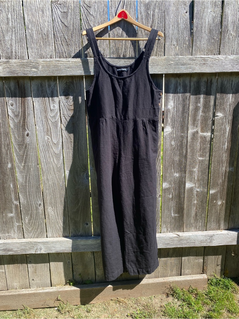Gudrun Sjoden Harvest
Dungaree Jumpsuit Overall Black Linen Cotton Size Large